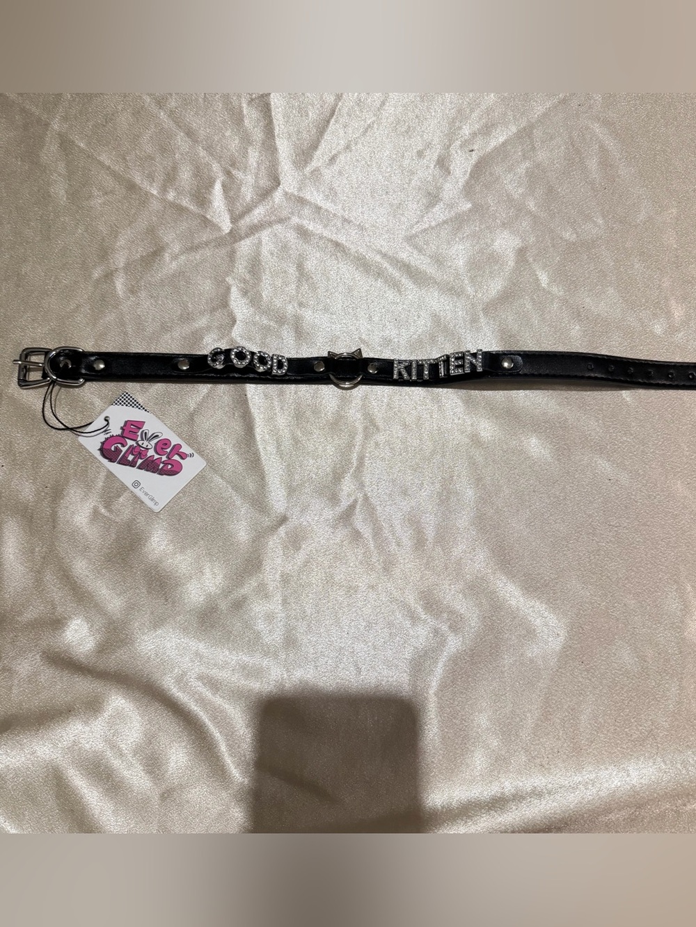 Everglimp Black Choker For Women, Adjustable Kitten Themed Collar Necklace NWT